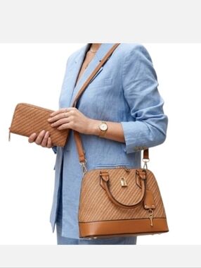 Brown Bowler bag and wallet set